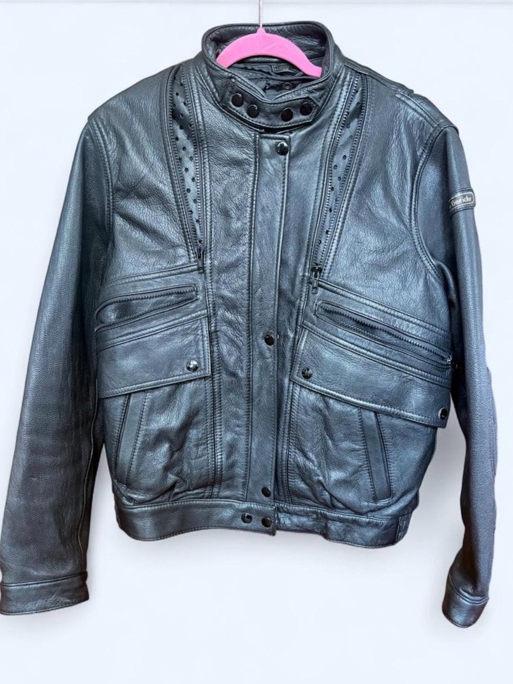 Vintage Hein Gericke Heavyweight Genuine Leather Motorcycle Jacket Mens Size 42